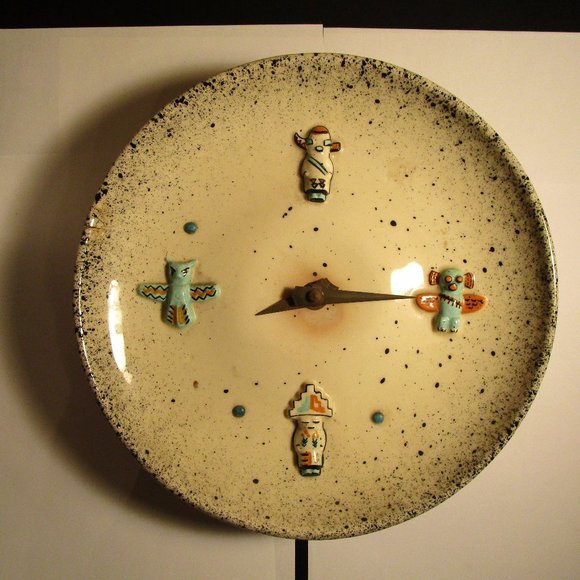 VINTAGE LOMA OF ARIZONA ORIGINAL POTTERY CLOCK